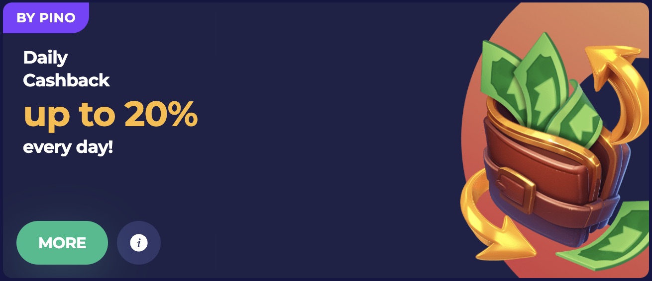 PinoCasino Daily Cashback
