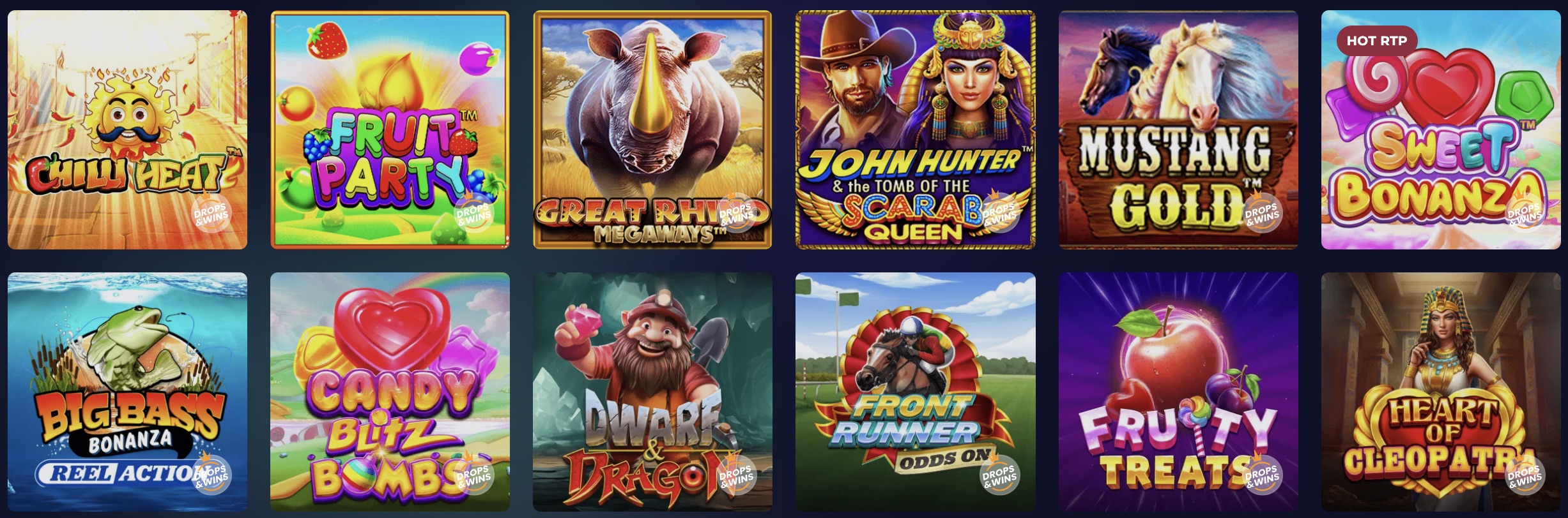 PinoCasino Drops & Wins Games