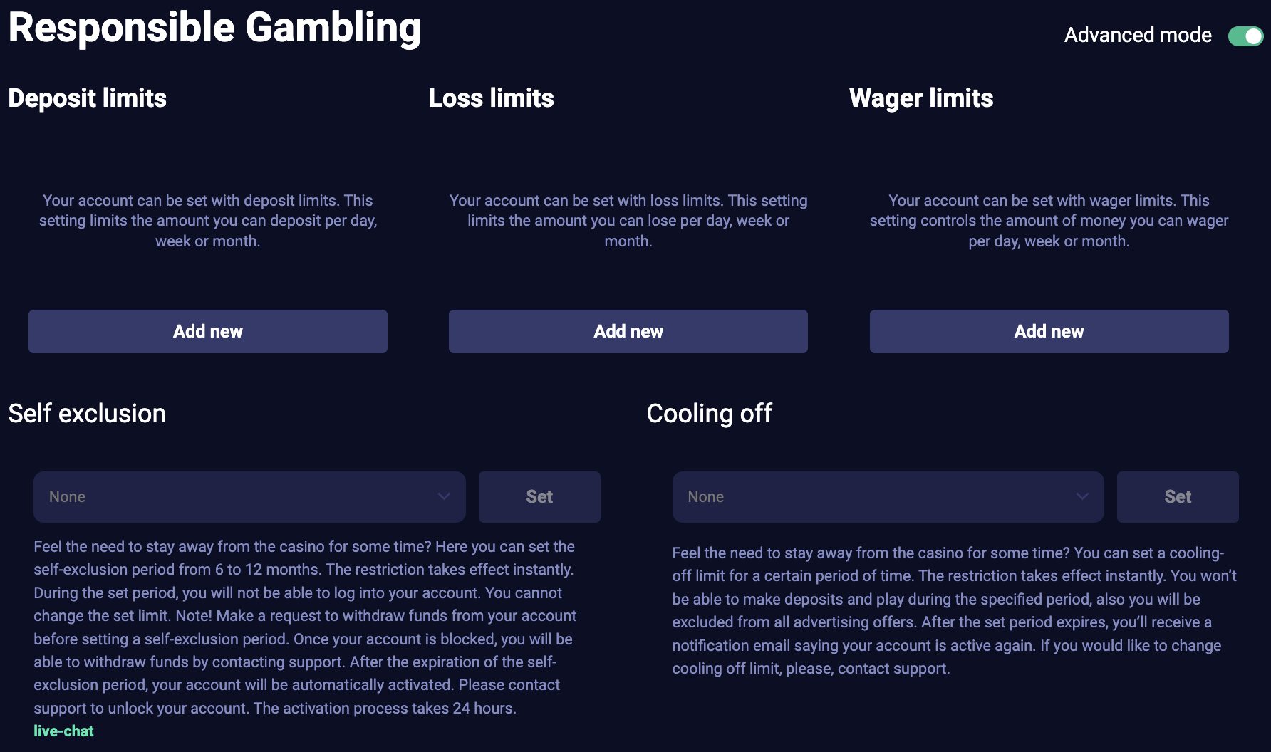 PinoCasino Responsible Gaming